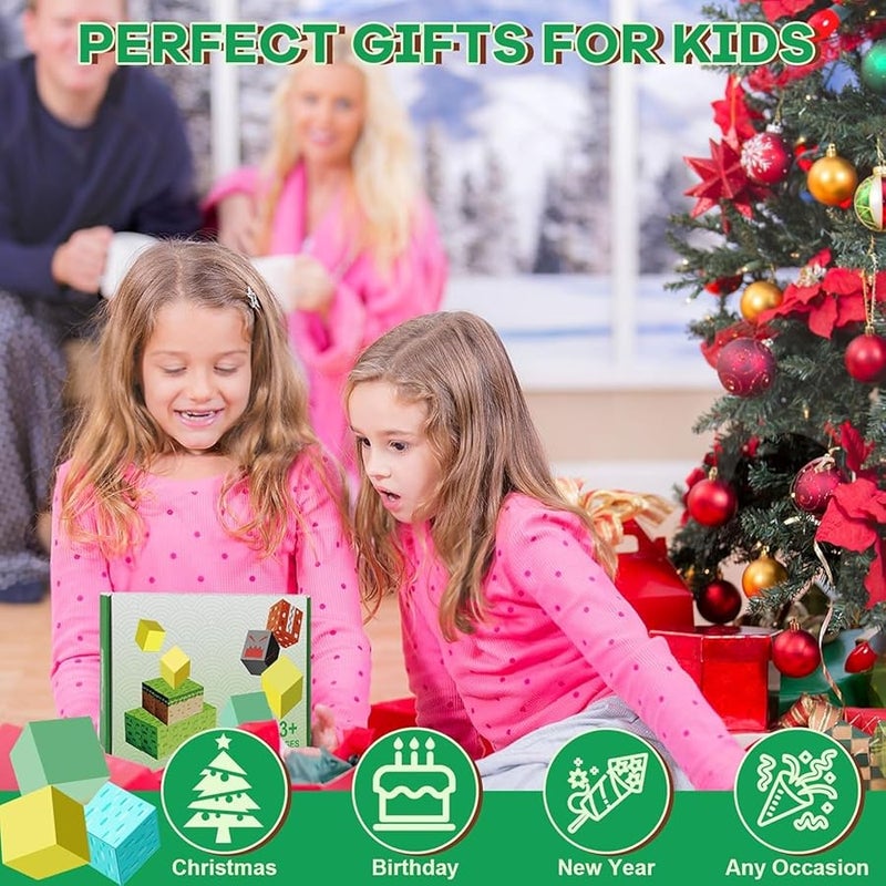 110 قطعة من مكعبات البناء الحسية مقاس 2.5 سم لعبة تركيب وتكديس STEM للأطفال - Image 4